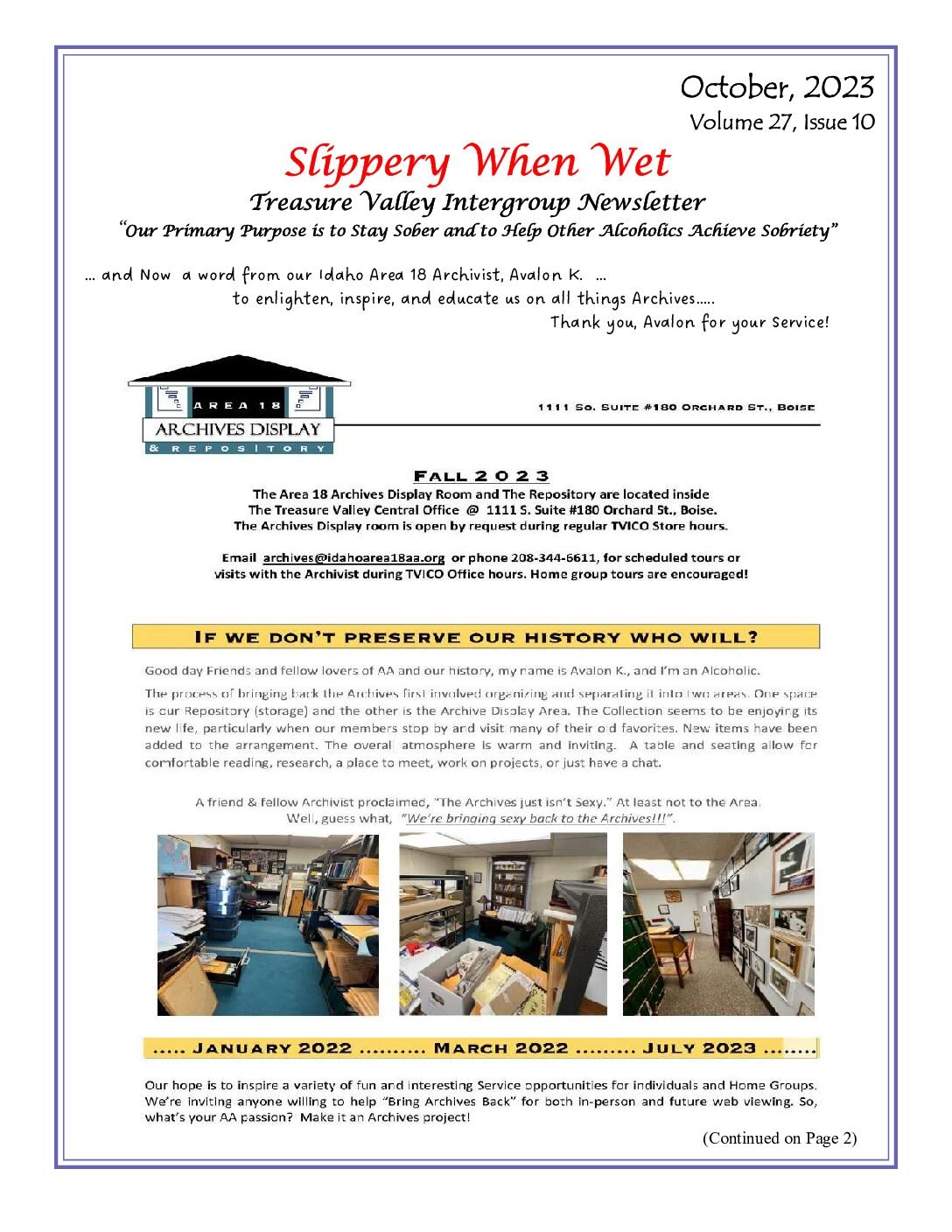 October 2023 Newsletter
